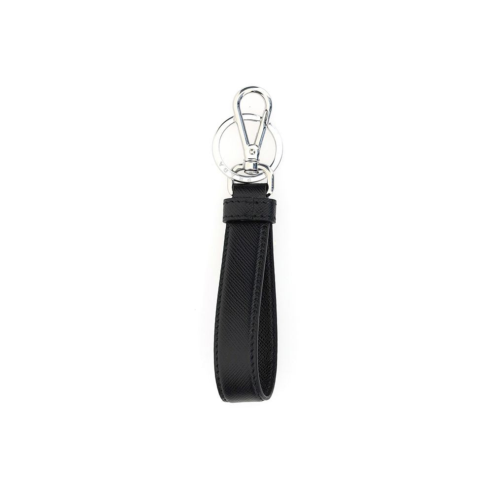 Prada Black Stainless Steel Keychain
