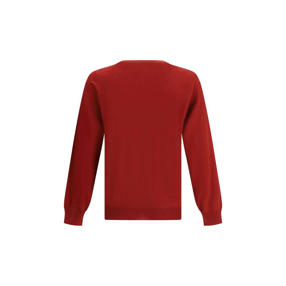 Brunello Cucinelli Red Fleece Wool Sweatshirt