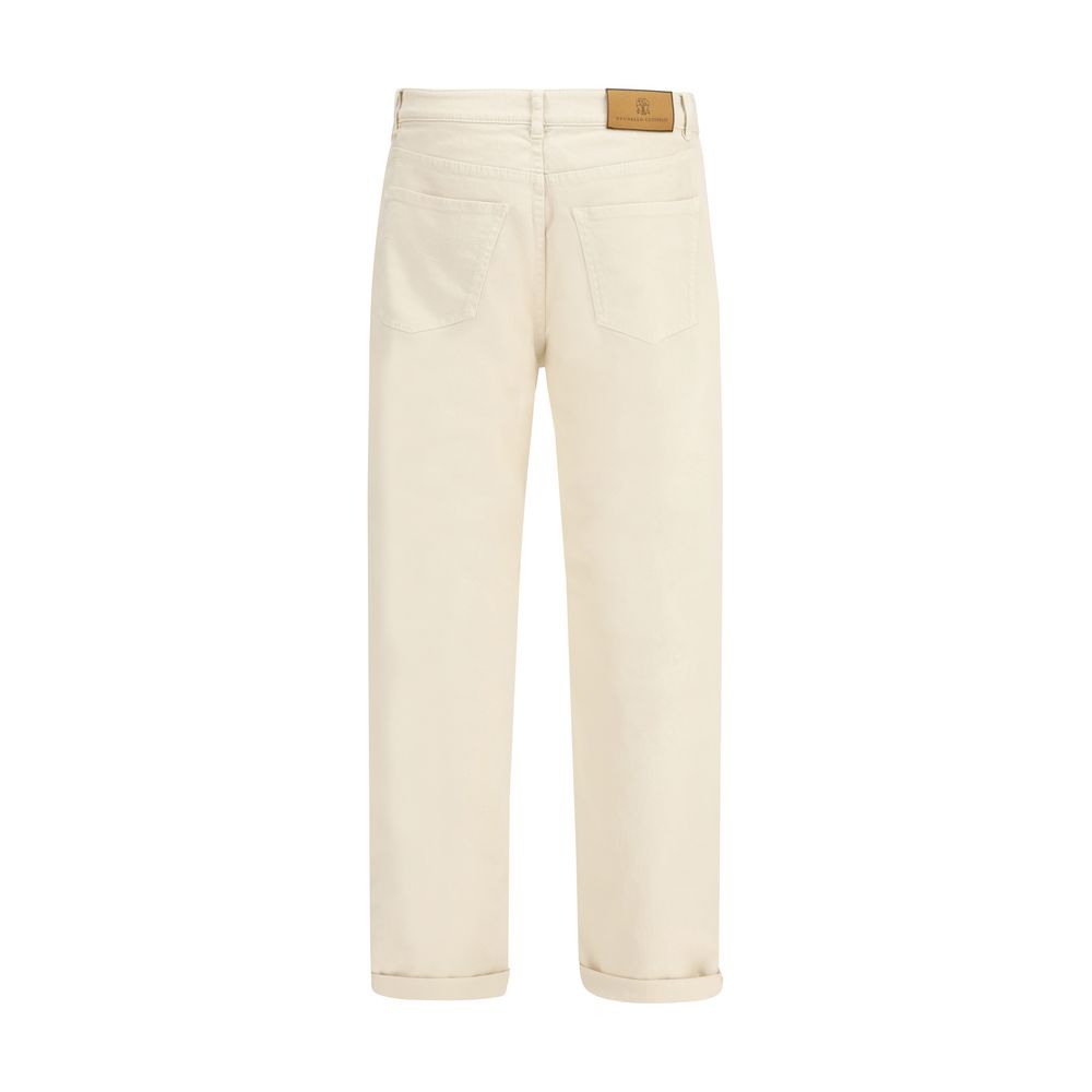 Brunello Cucinelli White Cotton Jeans Denim