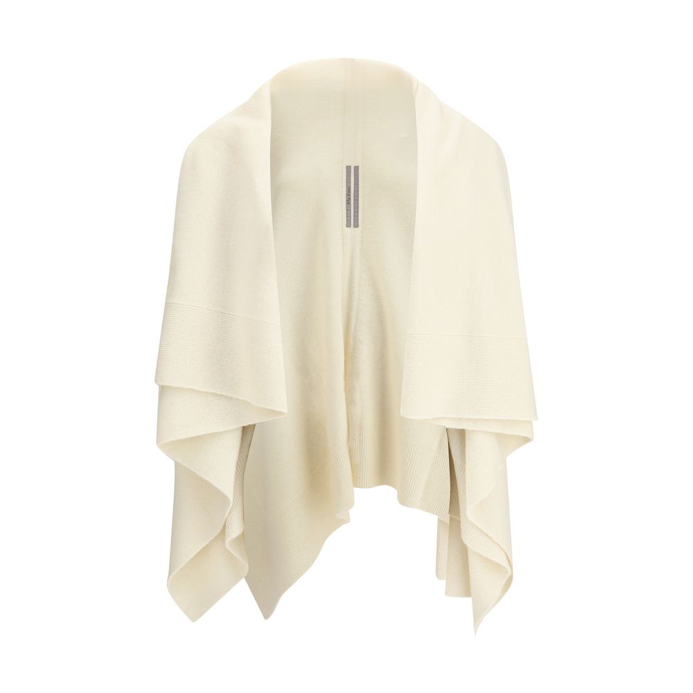 Rick Owens Cream Fleece Wool Cardigan