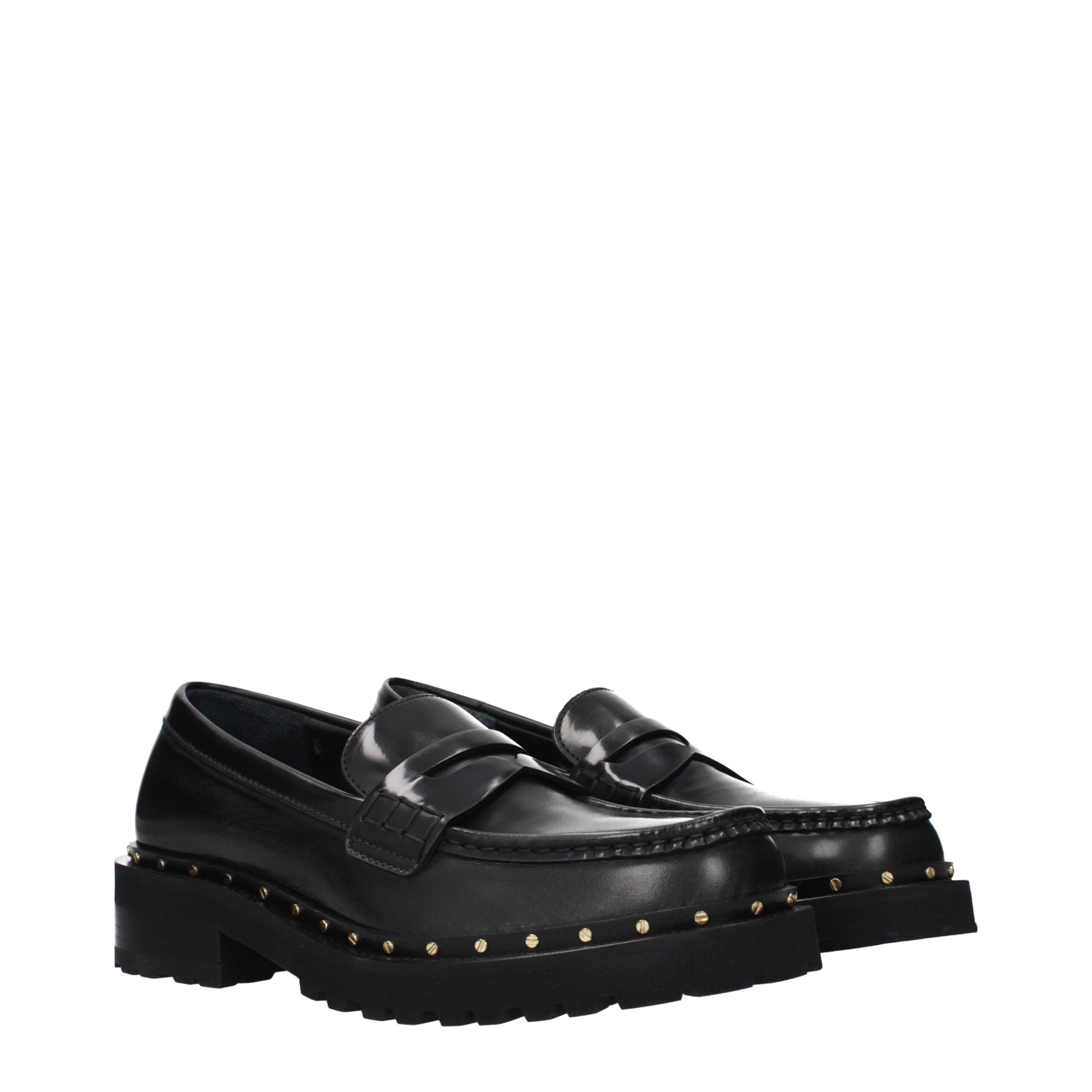 Golden Goose Black Leather Slip-On Loafers