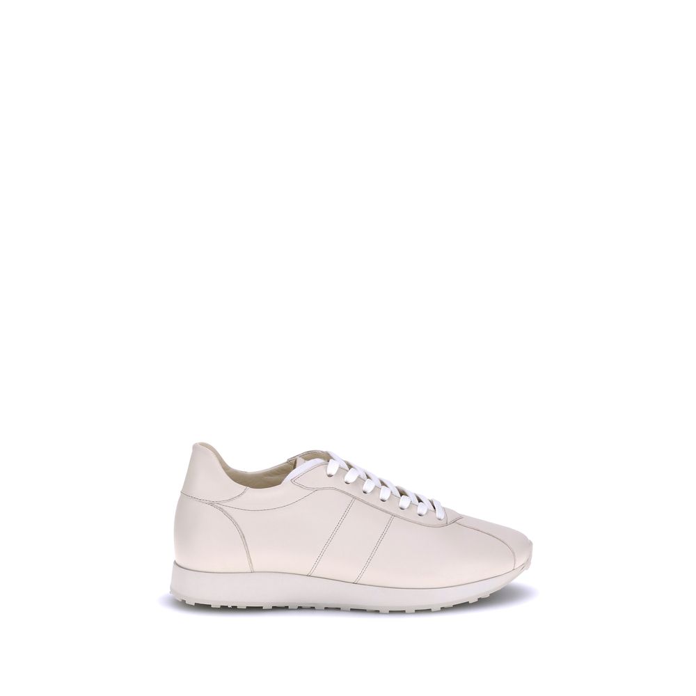 The Row Beige Calf Leather Bos Taurus Low Top Sneakers