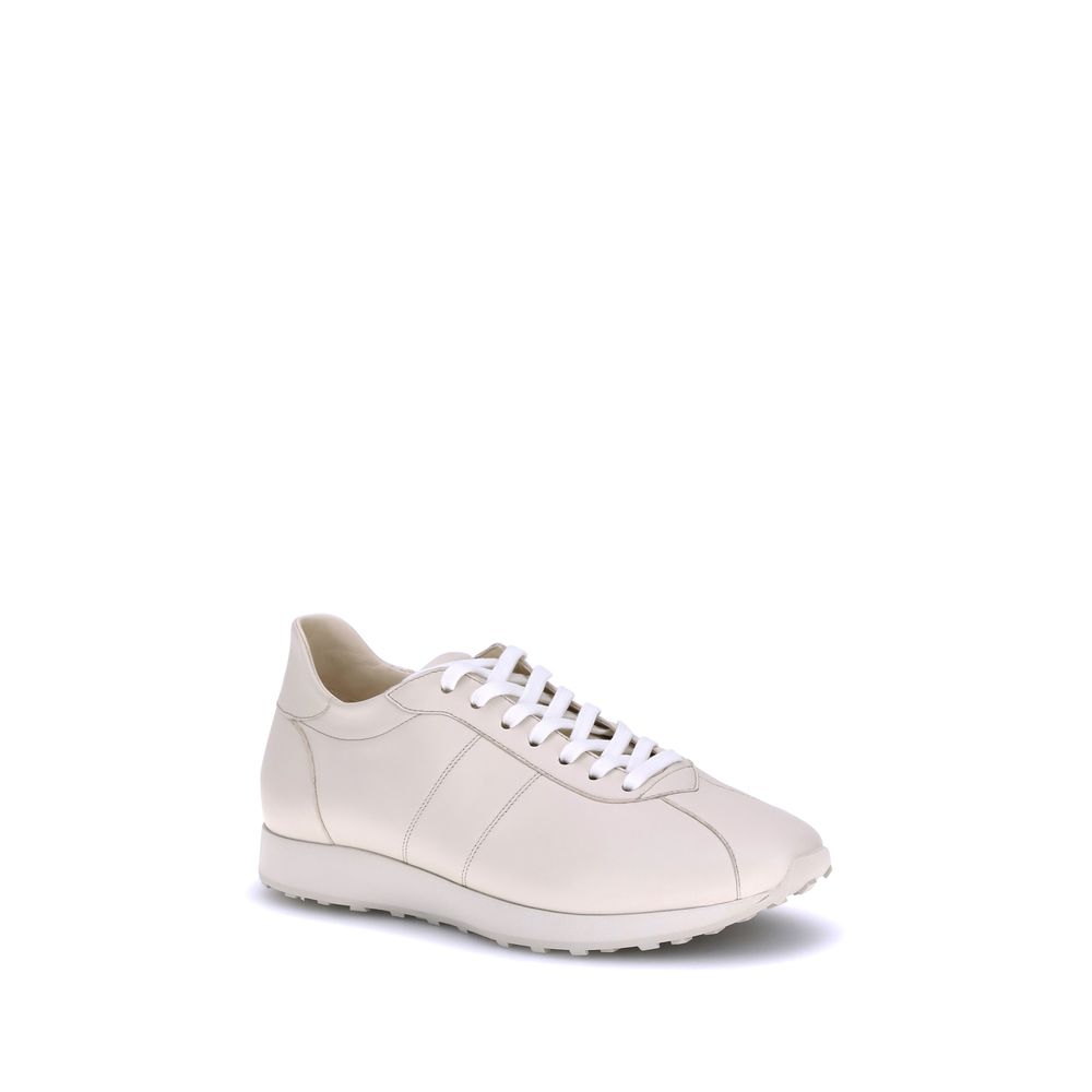 The Row Beige Calf Leather Bos Taurus Low Top Sneakers
