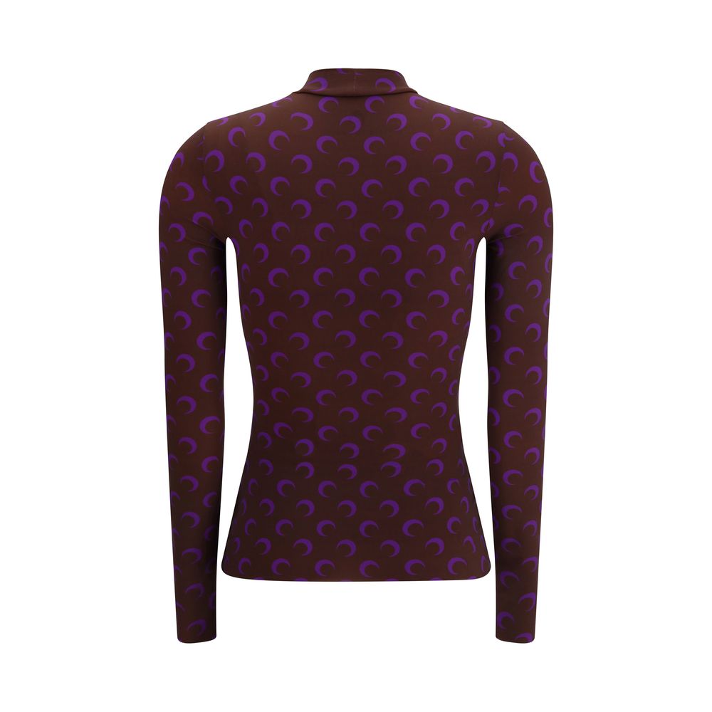 Marine Serre Brown Polyamide Top