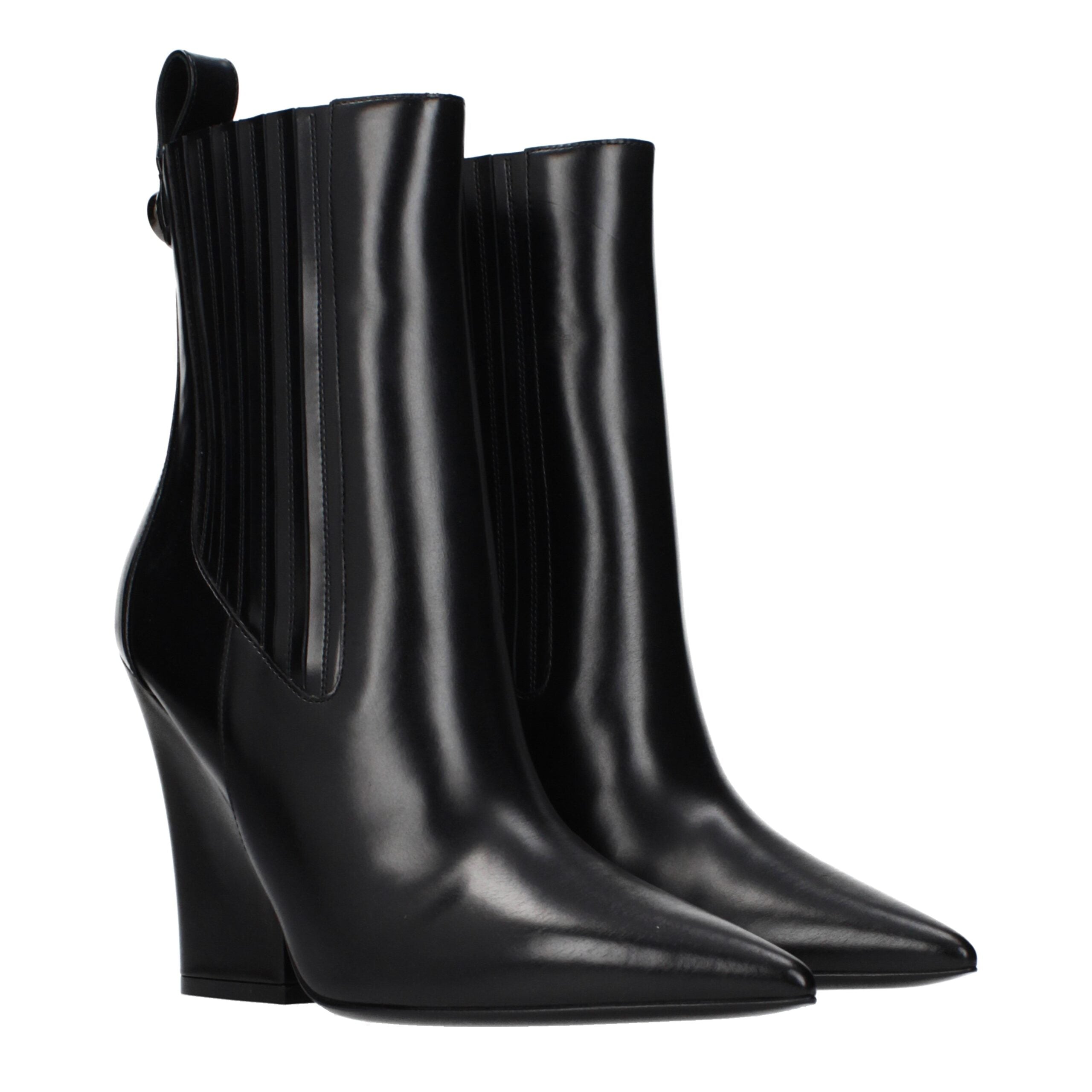 Valentino Garavani Black Leather Ankle Boots
