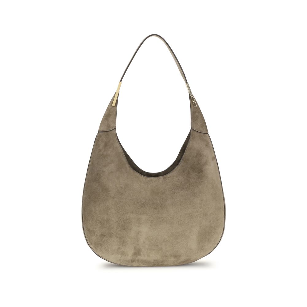 Savette Beige Calf Leather Bos Taurus Shoulder Bag