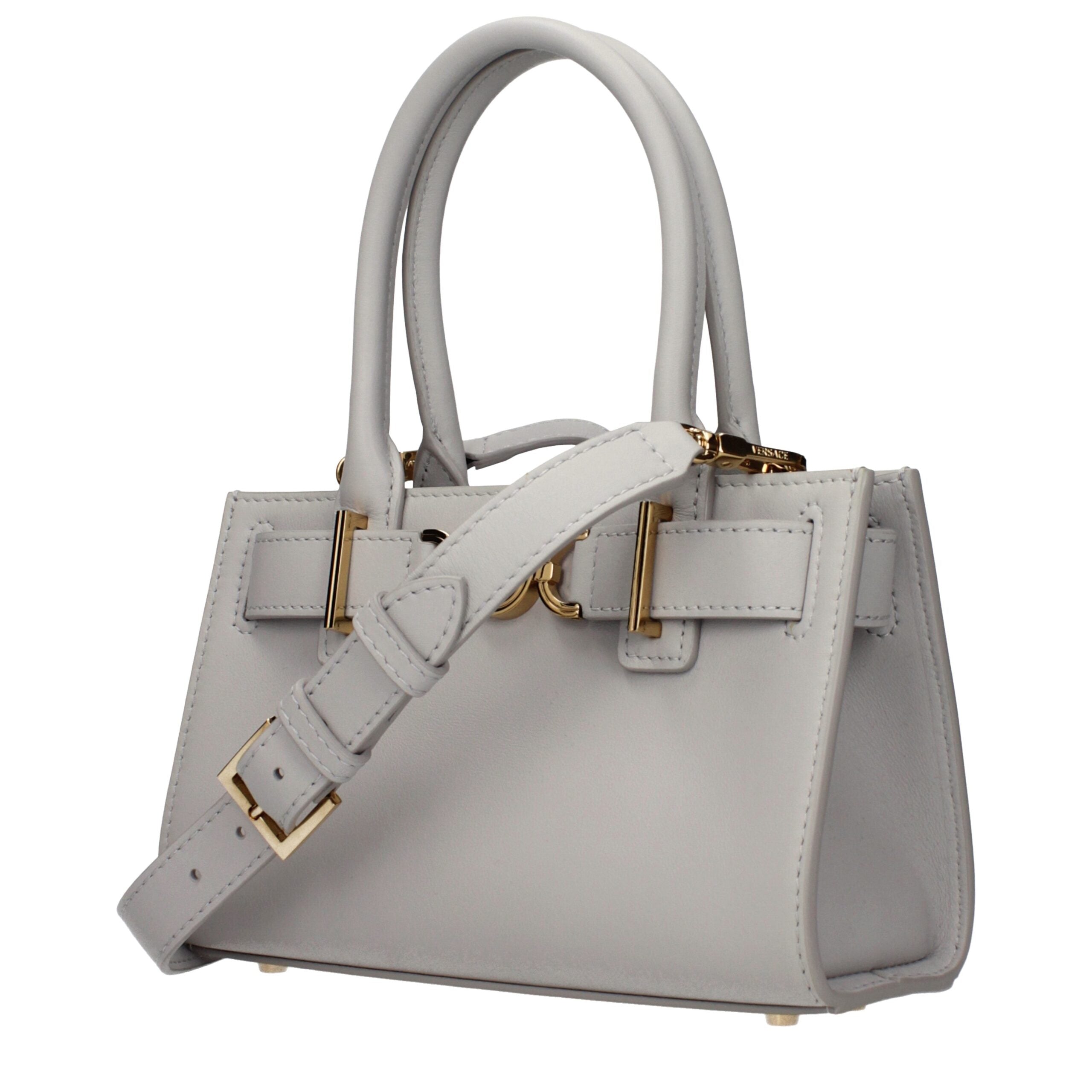 Versace Gray Leather Handbag