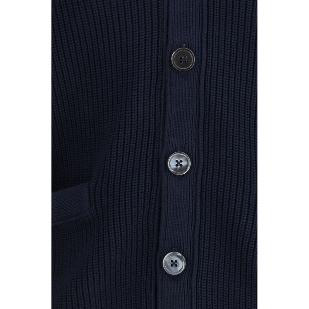 Thom Browne Blue Cotton Cardigan