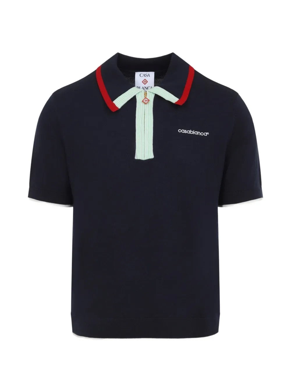 Casablanca Blue Wool Polo Shirt