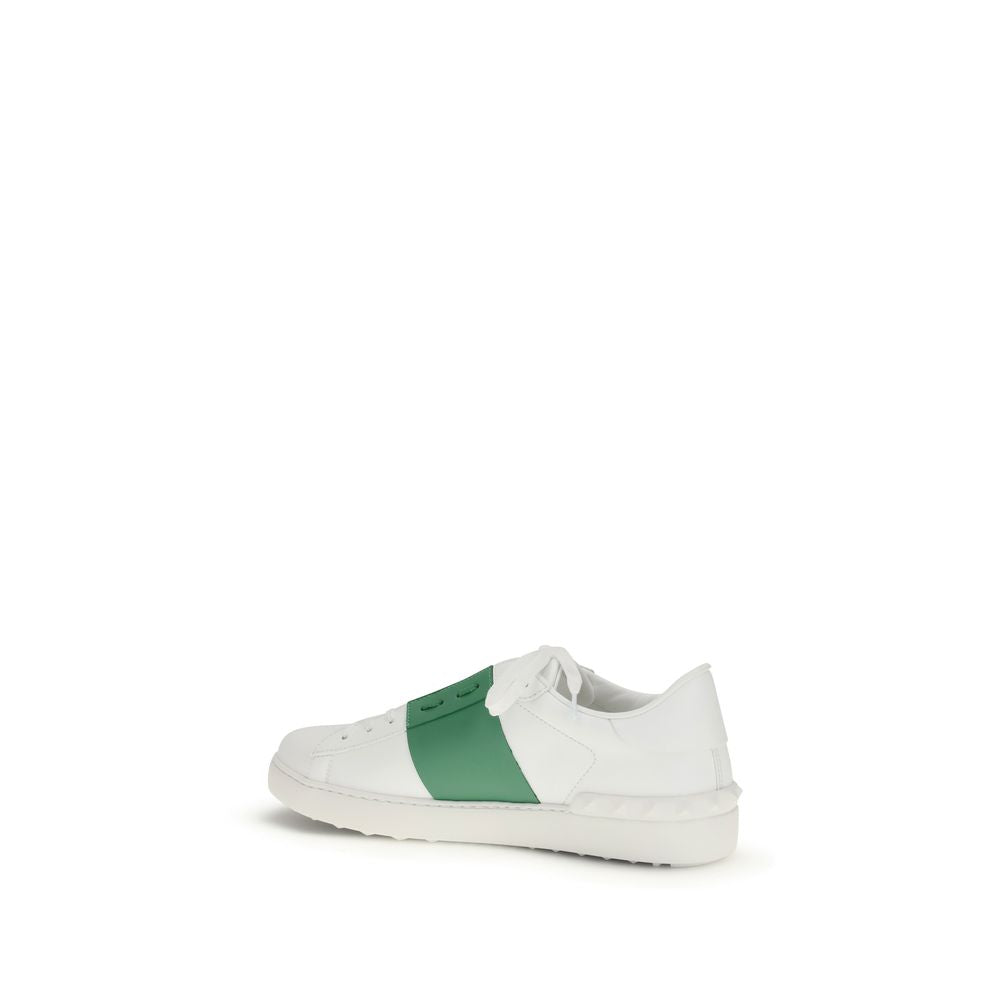 Valentino Garavani White Calf Leather Bos Taurus Low Top Sneakers