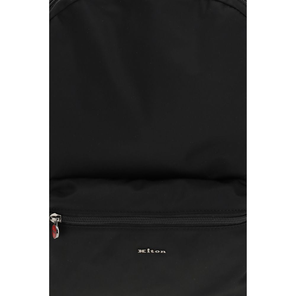 Kiton Black Nylon Backpack