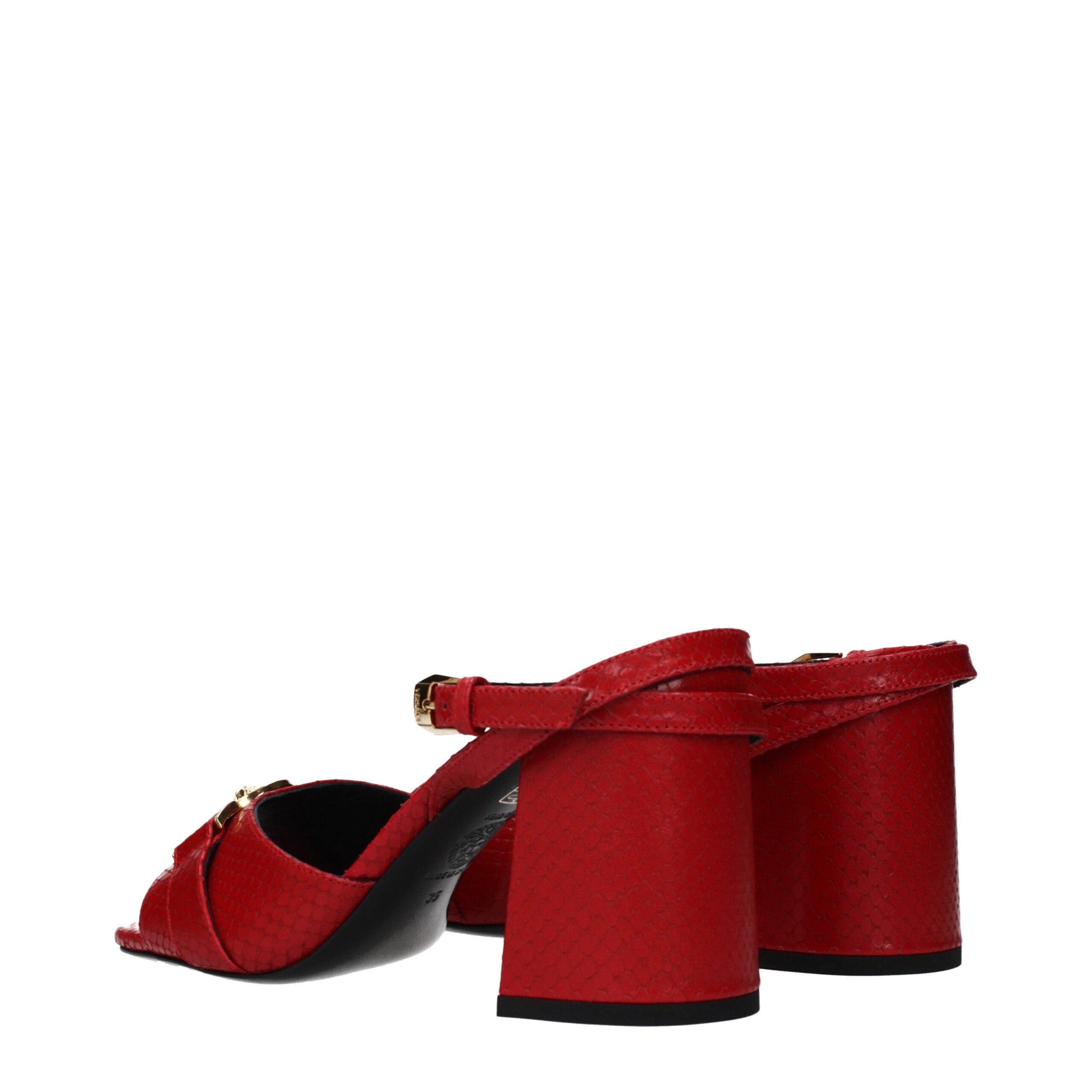 Versace Red Leather Platform Sandals