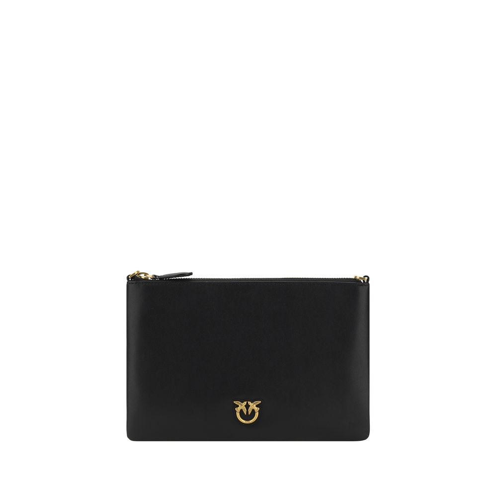 PINKO Black Leather Shoulder Bag