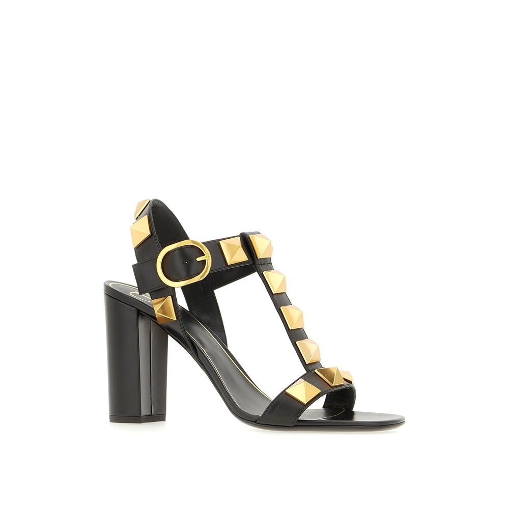 Valentino Garavani Black Calfskin Flat Sandals