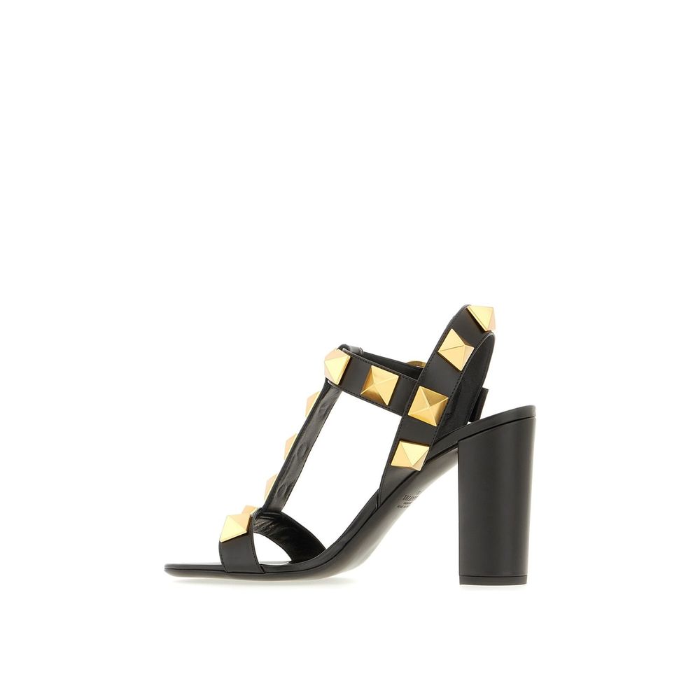 Valentino Garavani Black Calfskin Flat Sandals