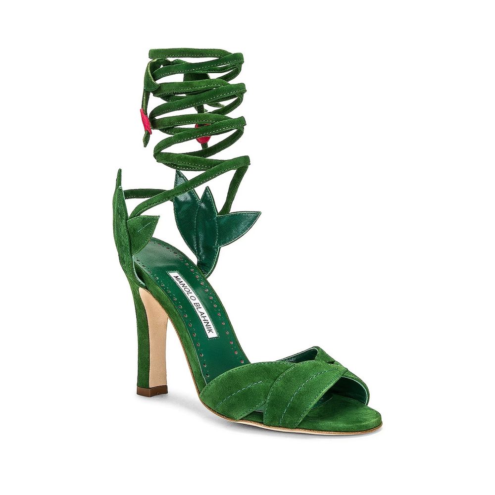 Manolo Blahnik Bicolor Calfskin Strap-On Sandals