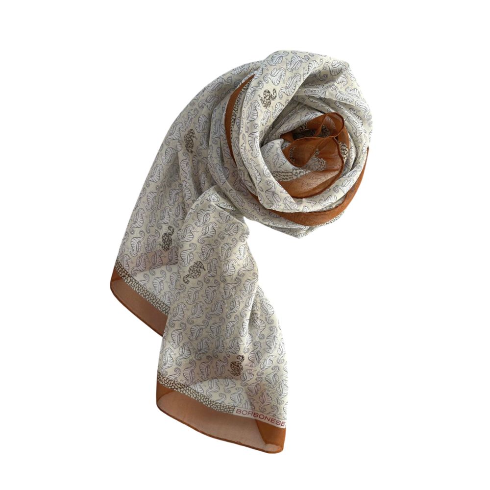 Borbonese Brown Silk Women Scarf