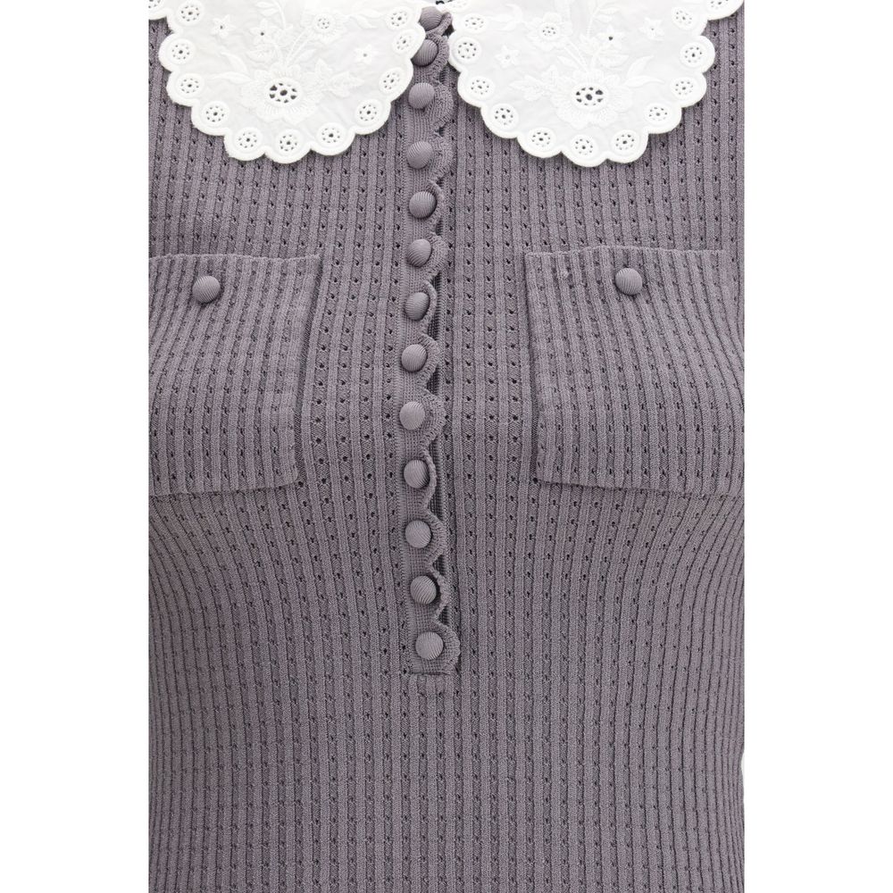 Self-Portrait Gray Viscose Shirt