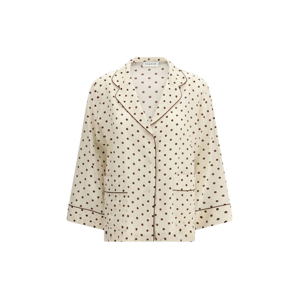 P.A.R.O.S.H. Beige Silk Pattern Shirt