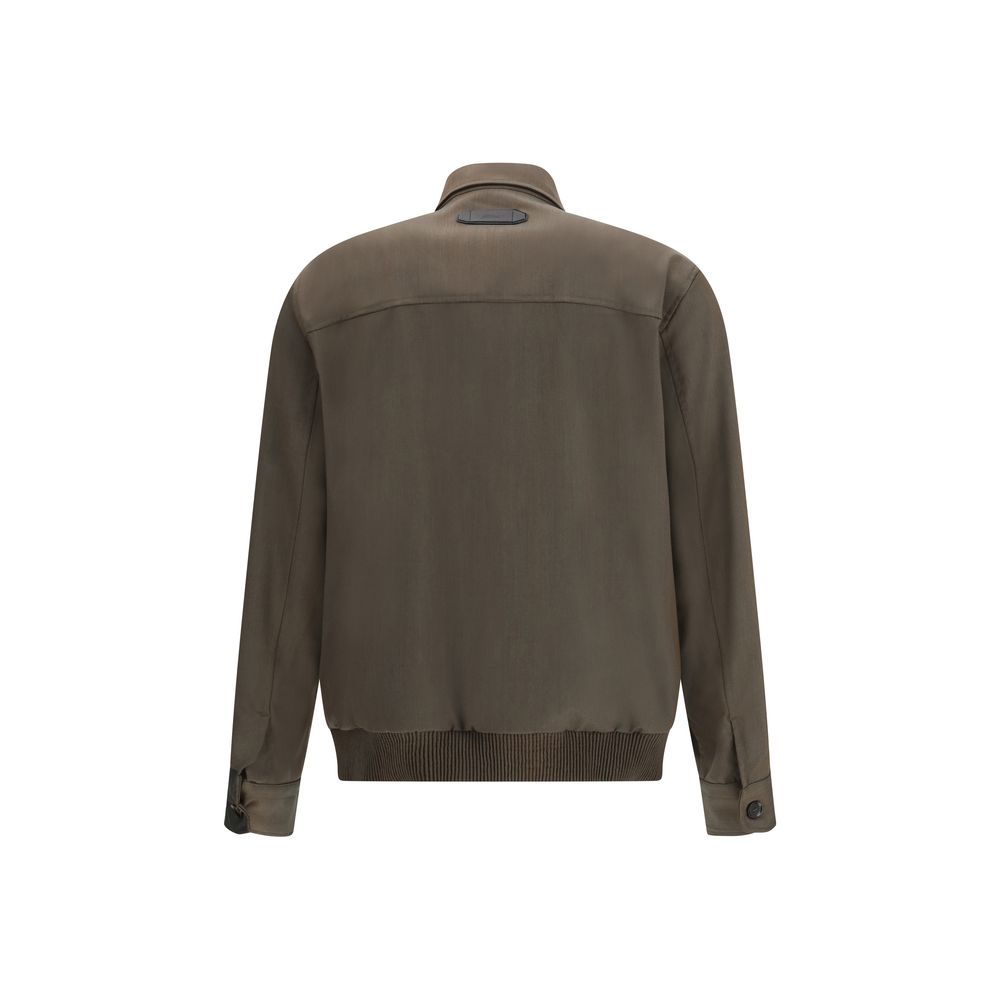 Brioni Bicolor Wool Full-Length Jacket