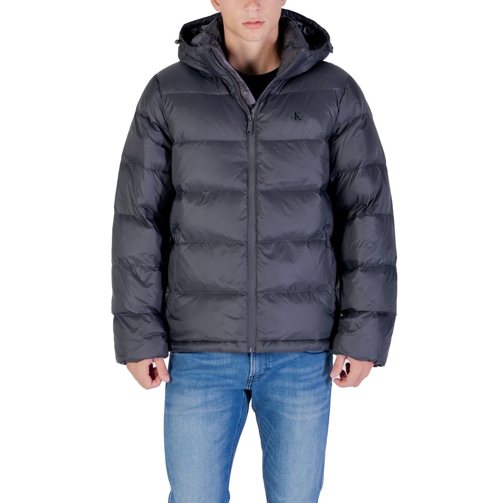 Calvin Klein Jeans Gray Polyamide Coat