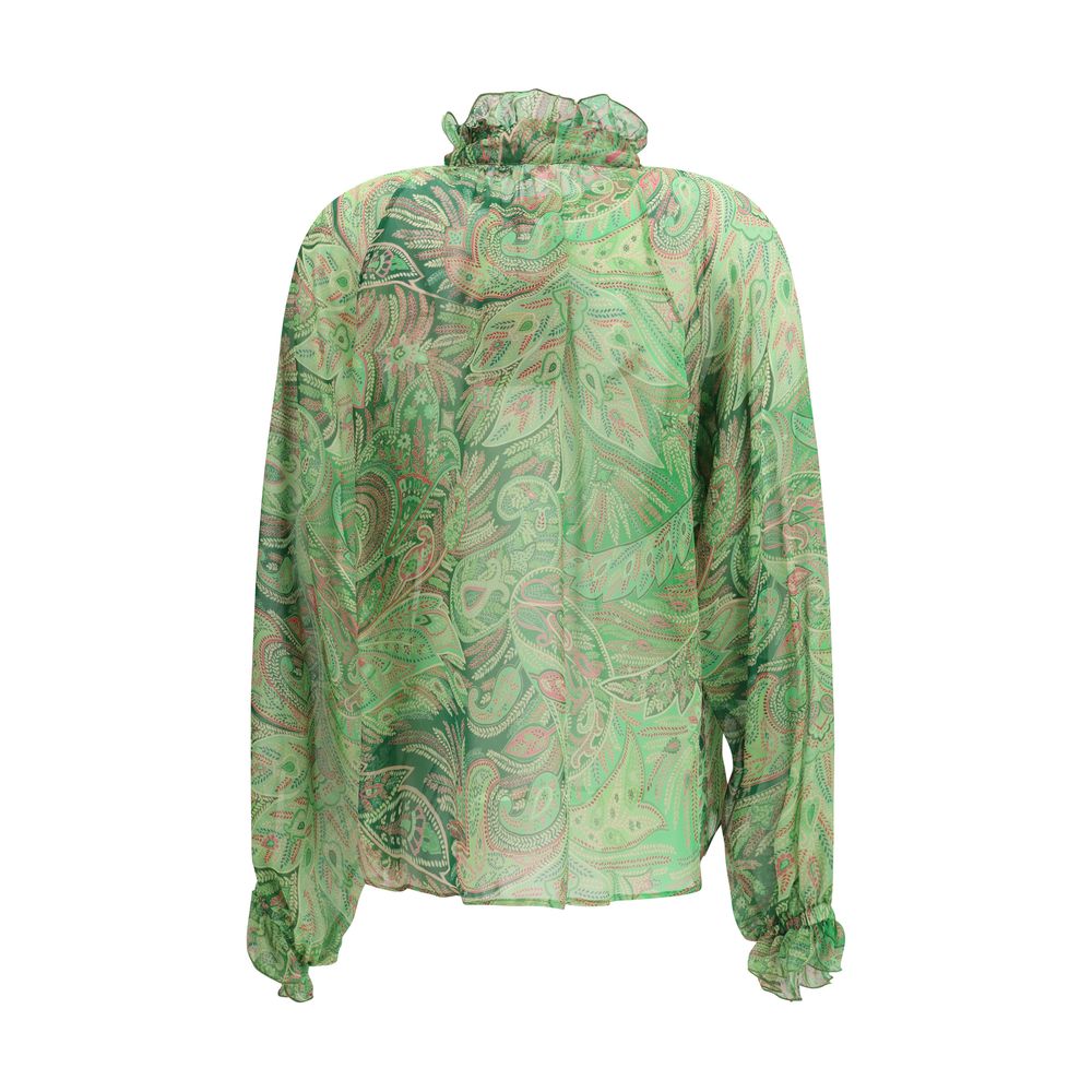 Etro Bicolor Silk Pattern Shirt