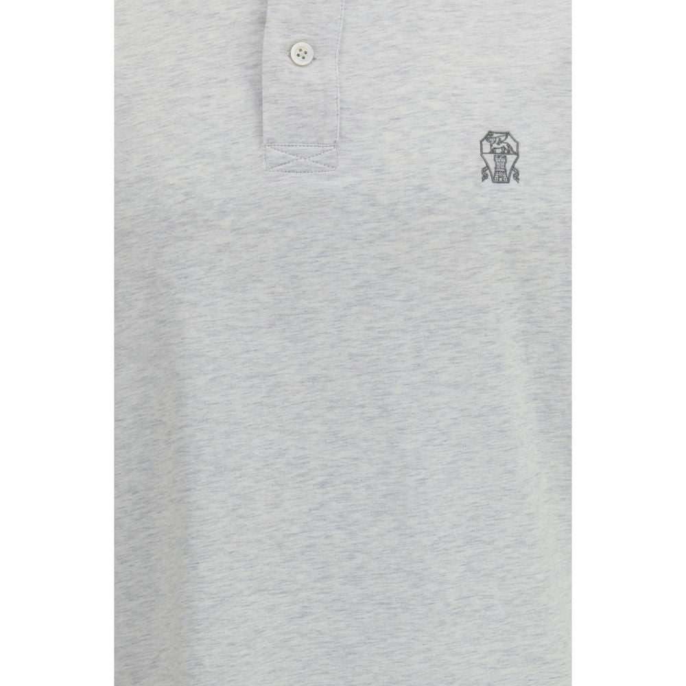 Brunello Cucinelli Gray Cotton Polo Shirt