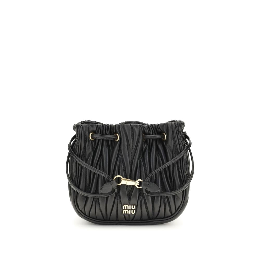 Miu Miu Black Calf Leather Bos Taurus Clutch Bag
