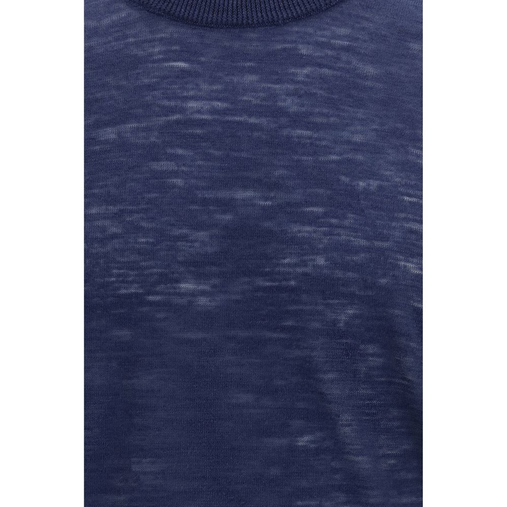 Brooksfield Blue Linen Shortsleeve Shirt