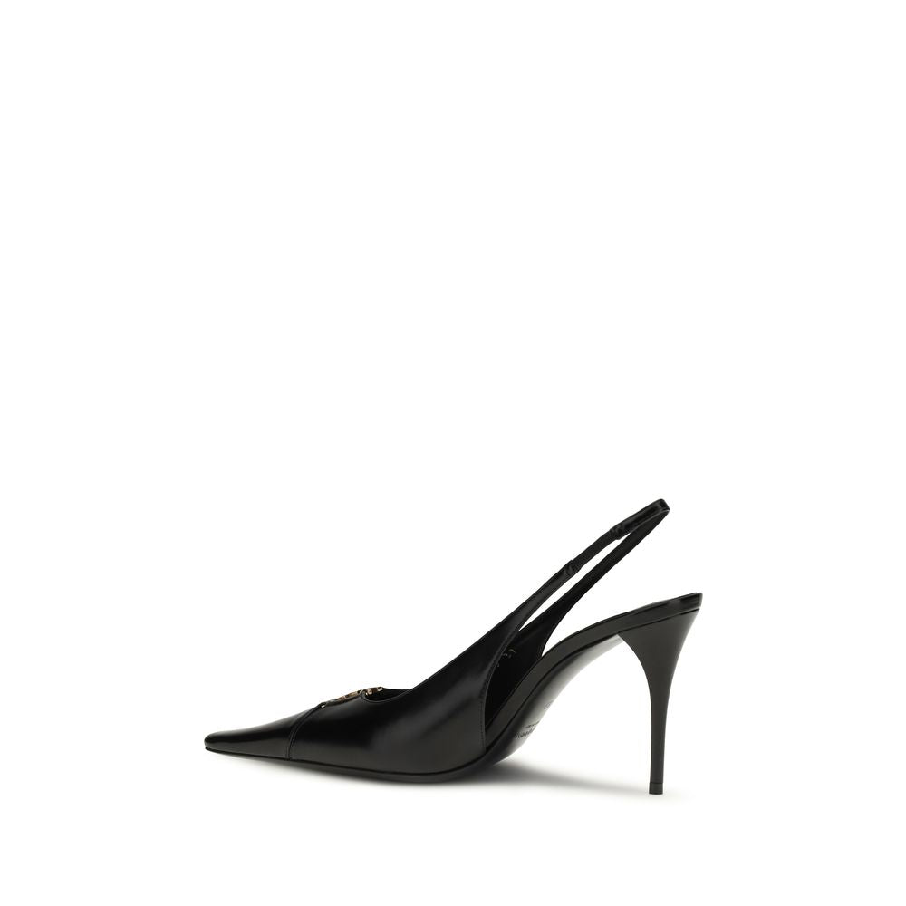 Saint Laurent Black Calf Leather Bos Taurus High Heel Pumps