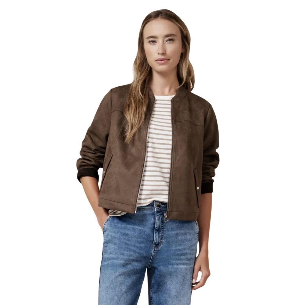 Street One Brown Polyester Bomber