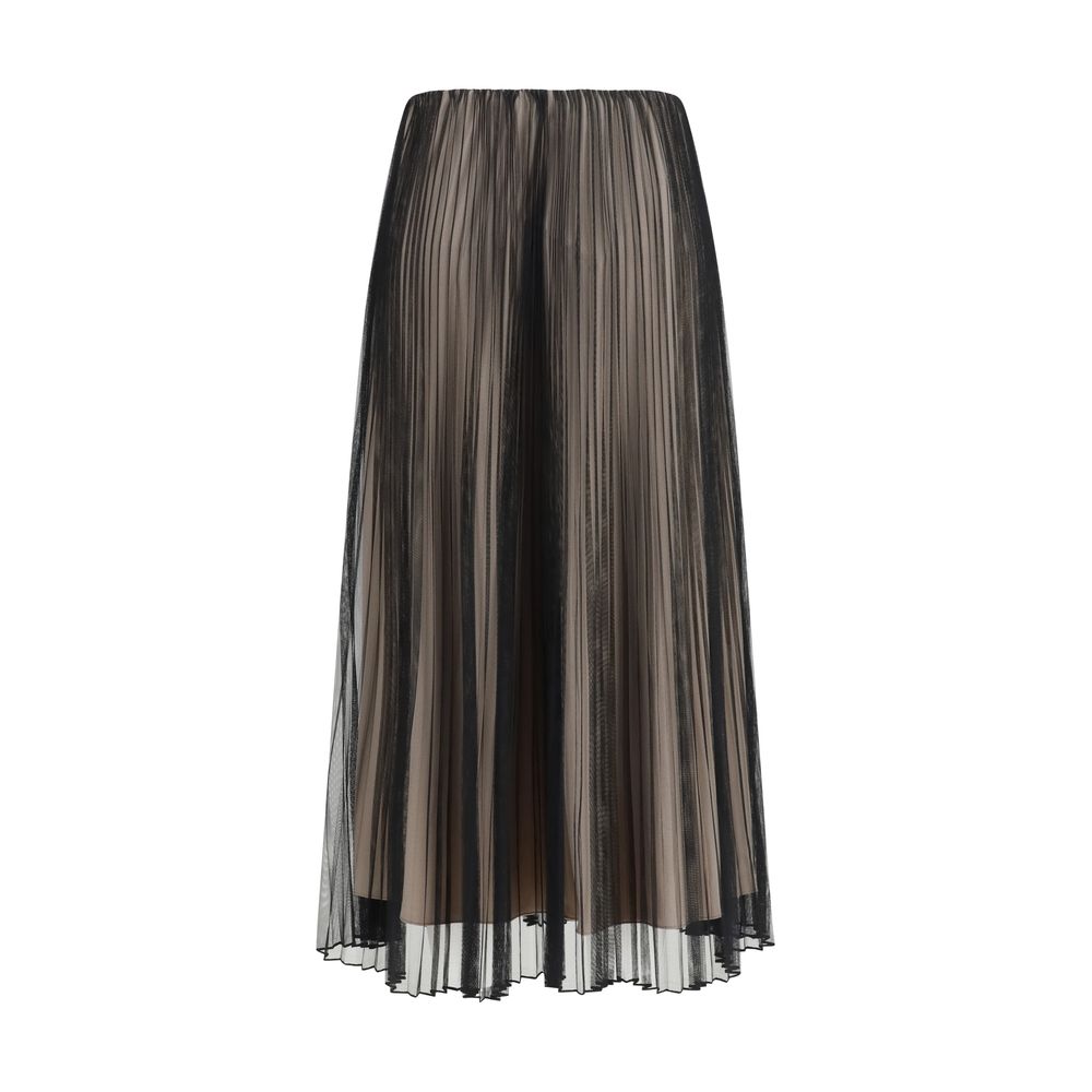 Max Mara Black Polyester Long Skirt