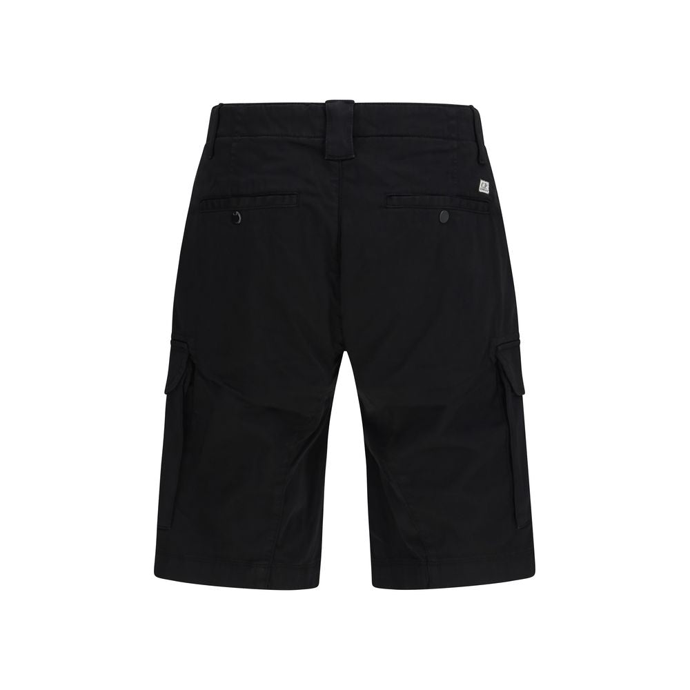 C.P. Company Black Cotton Bermuda Shorts