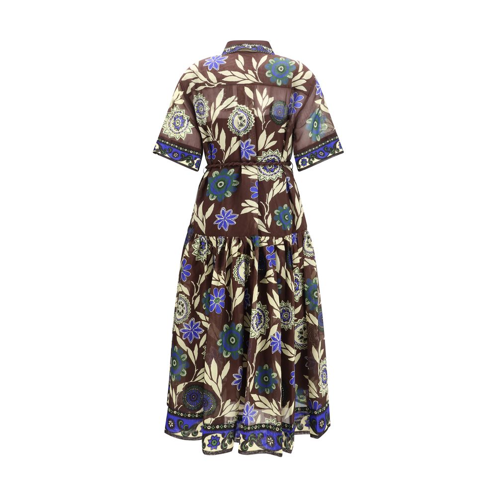 Alemais Brown Cotton Casual Dress