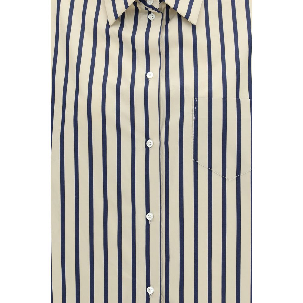 Sara Roka Blue Cotton Pattern Shirt