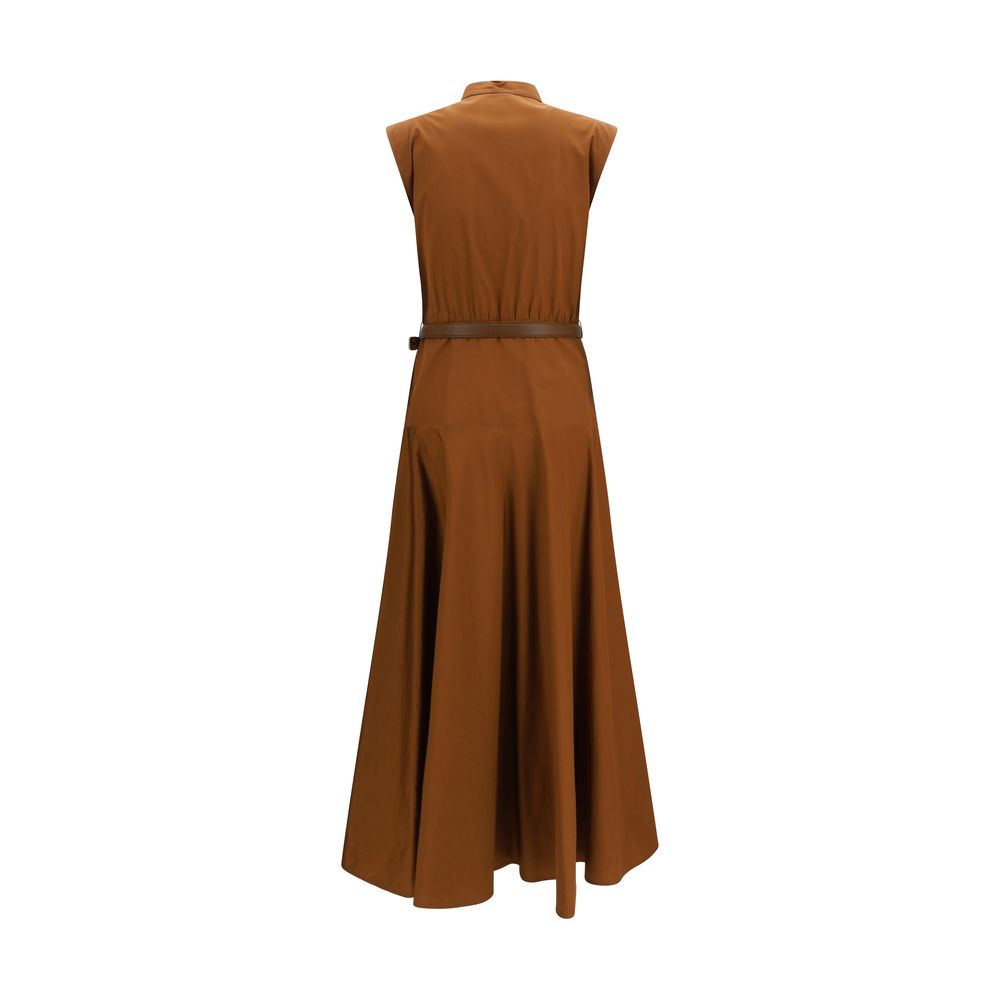 Max Mara Brown Cotton Casual Dress