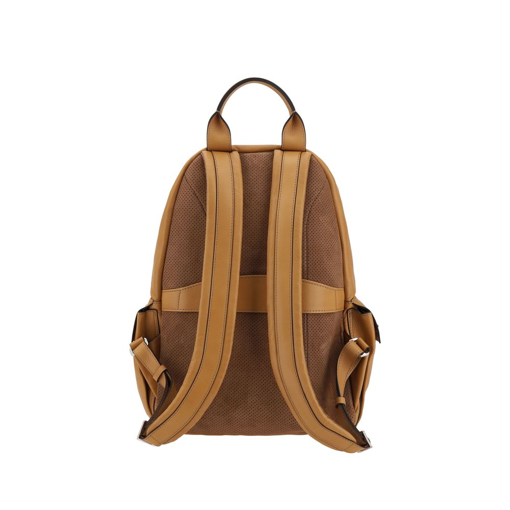 Brunello Cucinelli Brown Calf Leather Bos Taurus Backpack