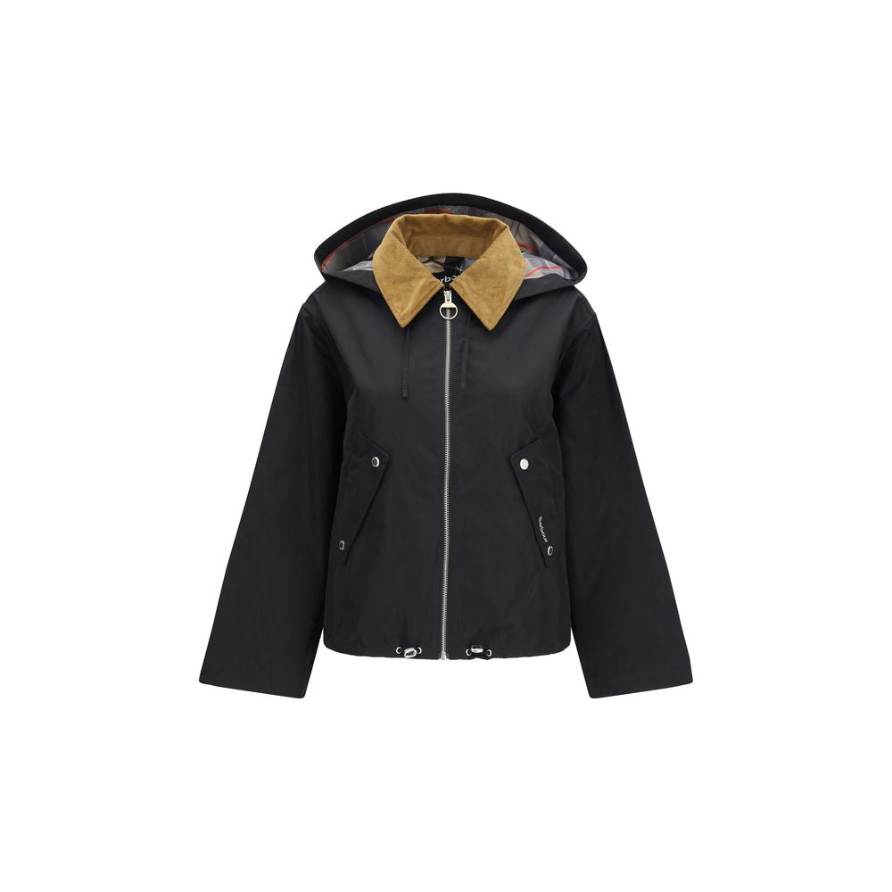 Barbour Black Cotton Rain Coat