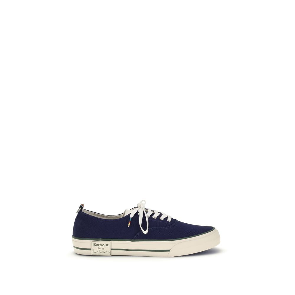 Barbour Blue Cotton Low Top Sneakers