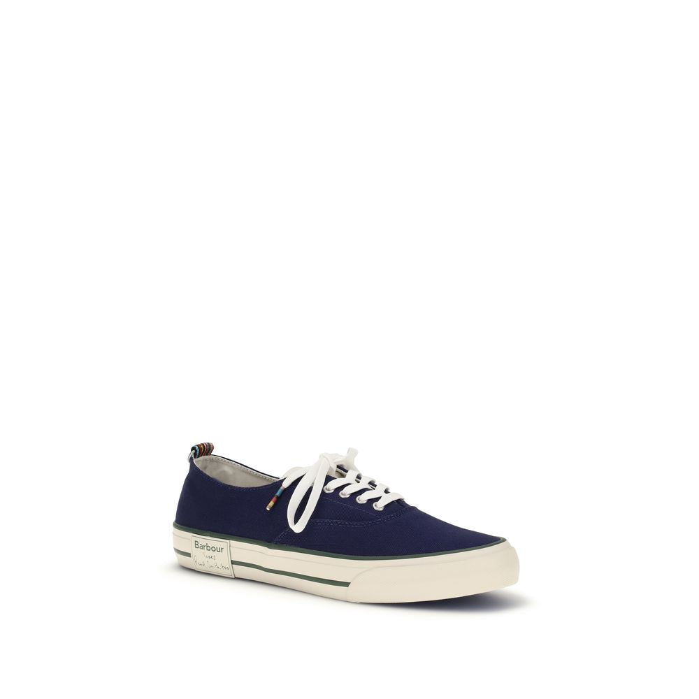 Barbour Blue Cotton Low Top Sneakers