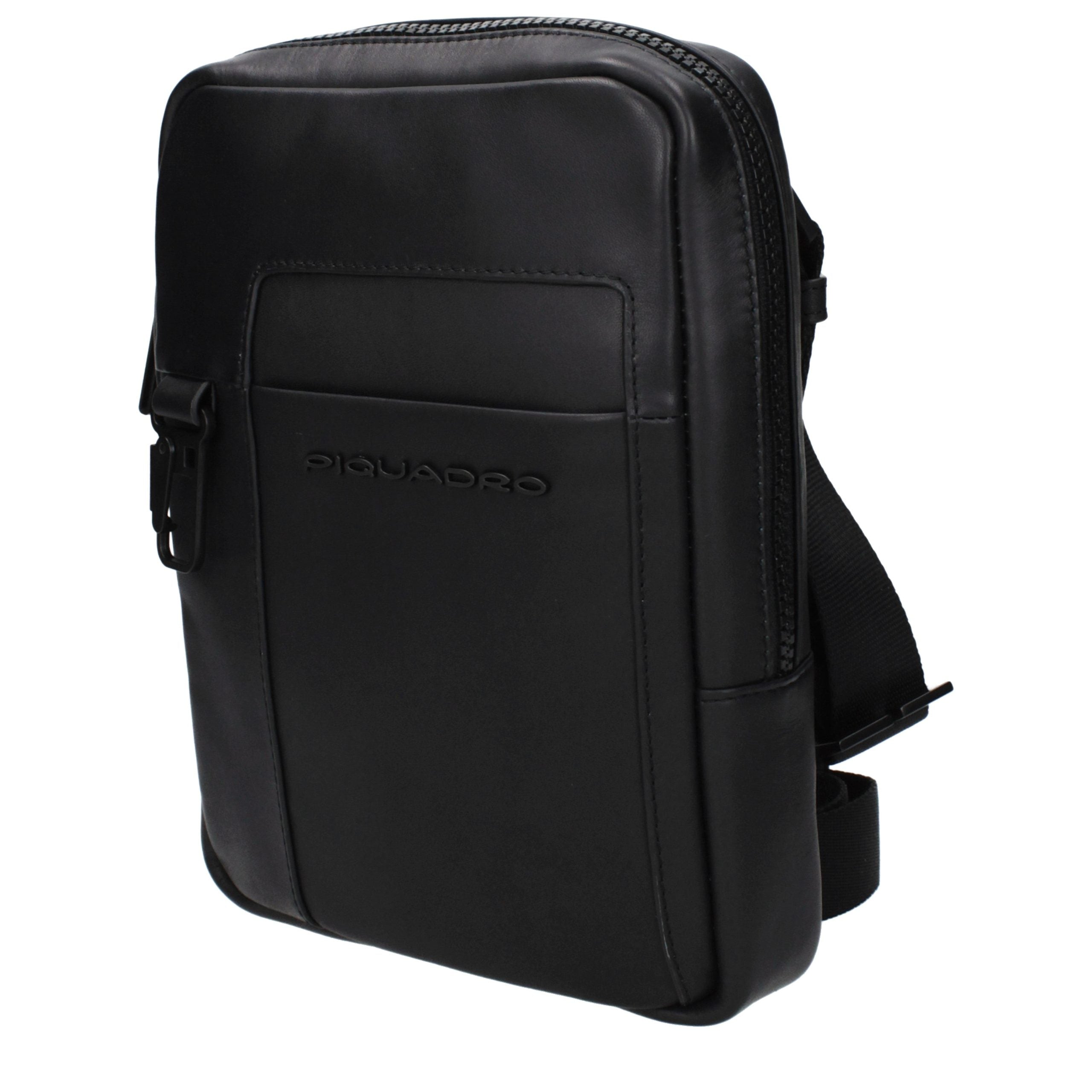 Piquadro Black Leather Crossbody Bag