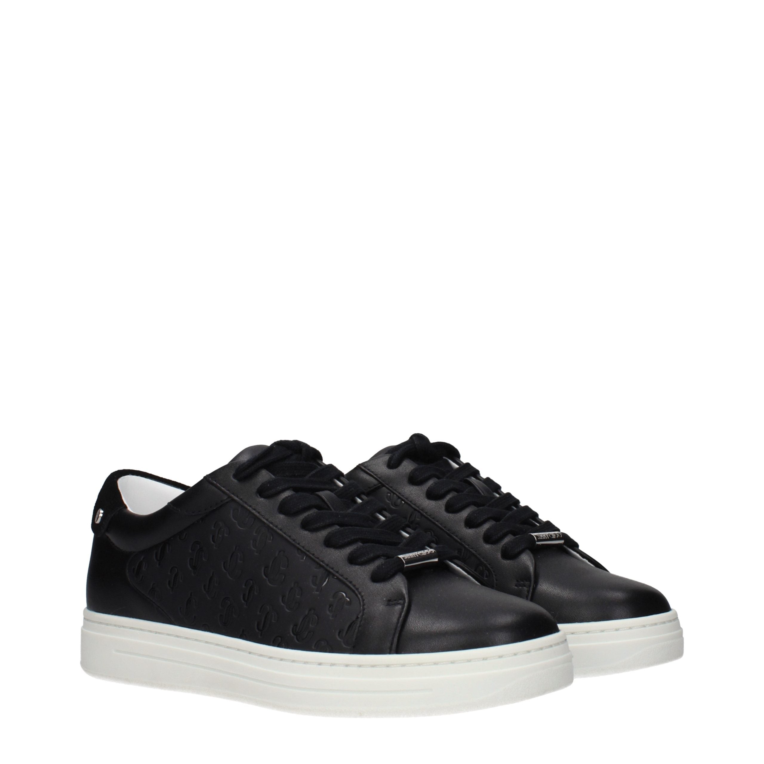 Jimmy Choo Black Leather Low Top Sneakers