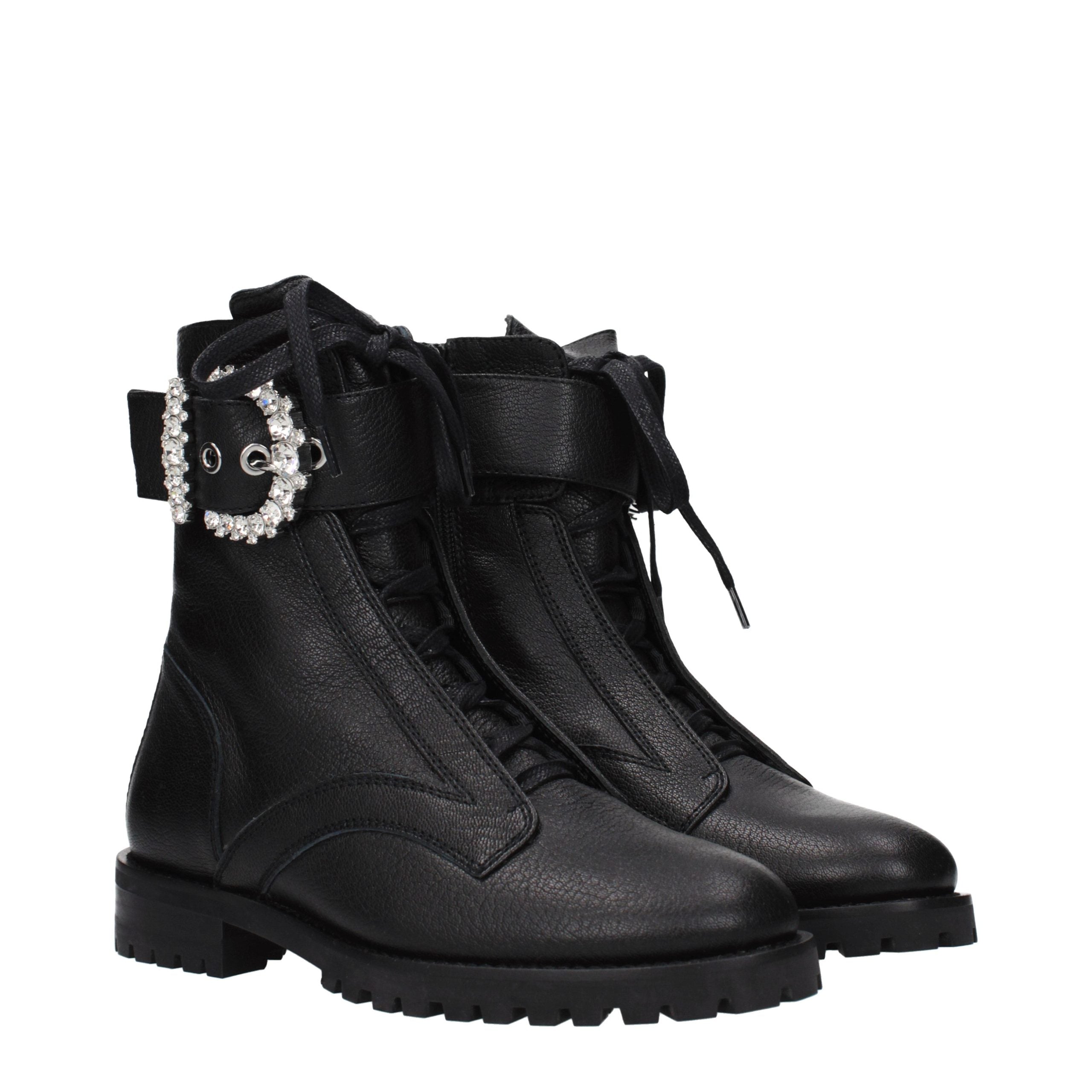 Jimmy Choo Black Leather Ankle Boots