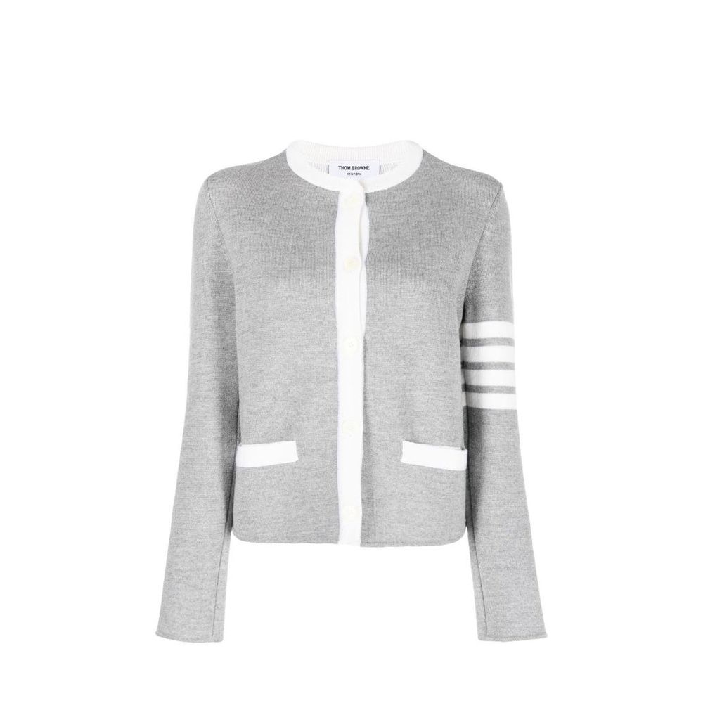 Thom Browne Gray Wool Cardigan