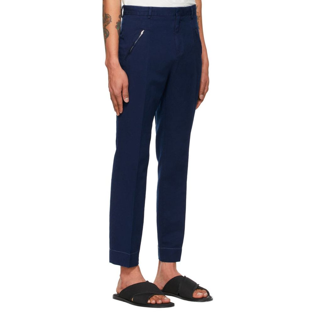 Maison Margiela Blue Cotton Casual Pants