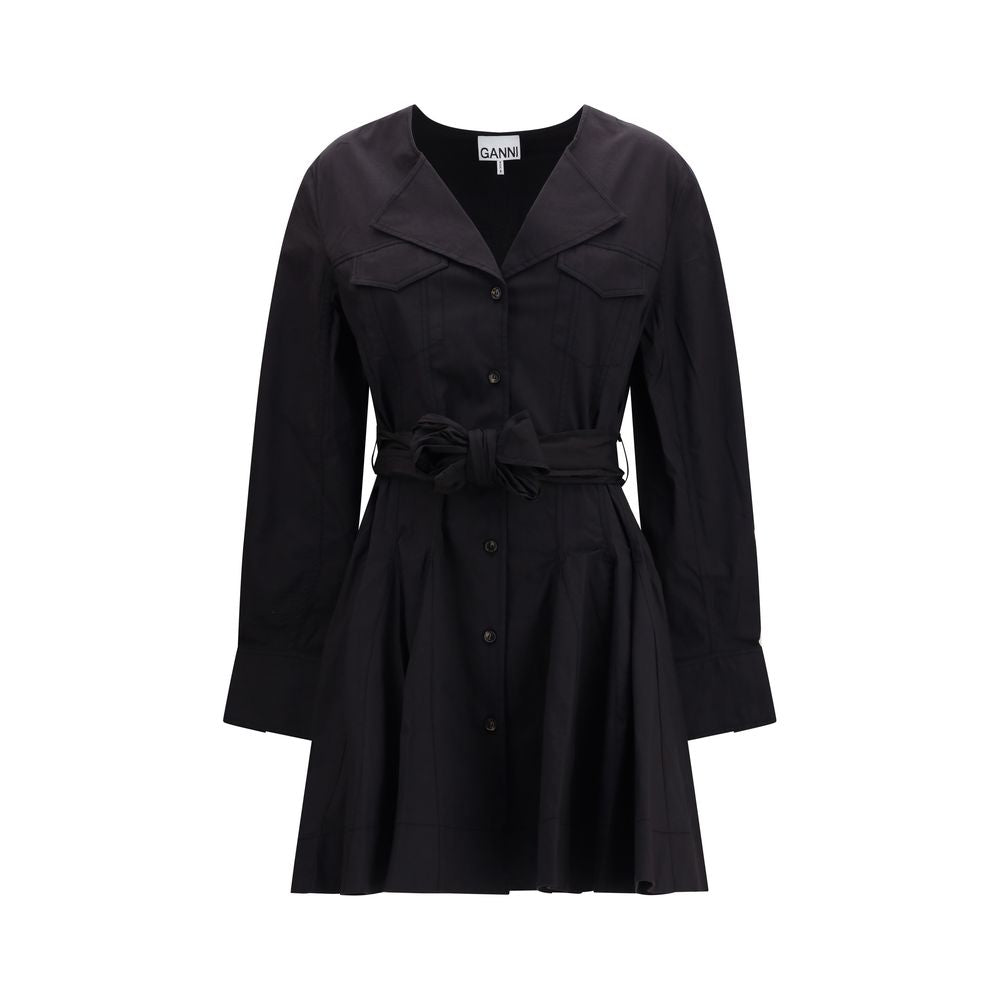 Ganni Black Cotton Casual Dress