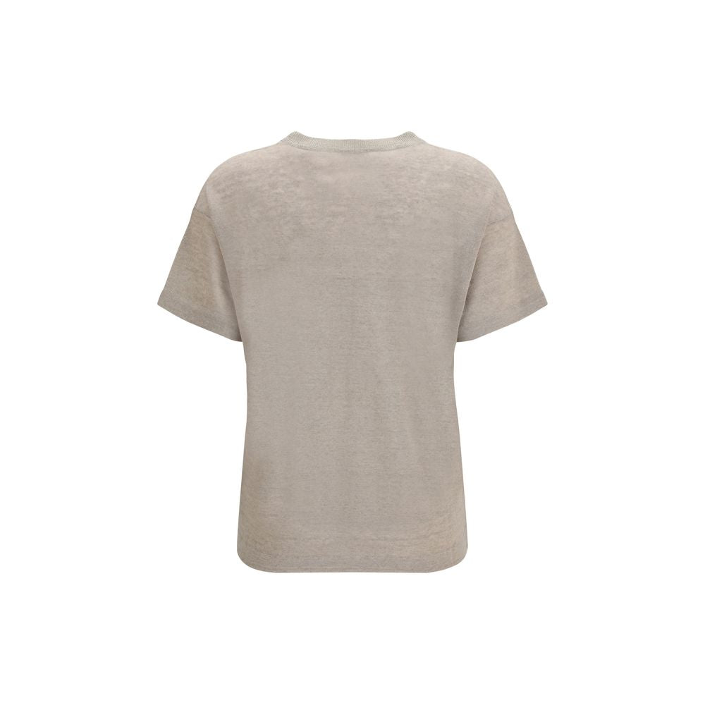 Brunello Cucinelli Beige Linen T-Shirt
