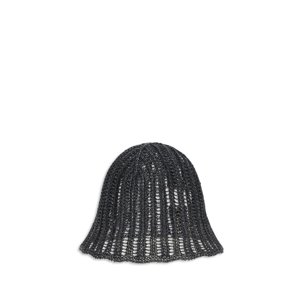 Brunello Cucinelli Black Raffia Hat