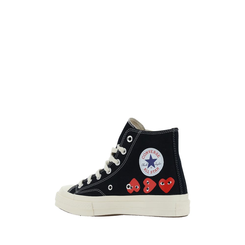 Comme Des Garçons Play x Converse Black Cotton High Top Sneakers