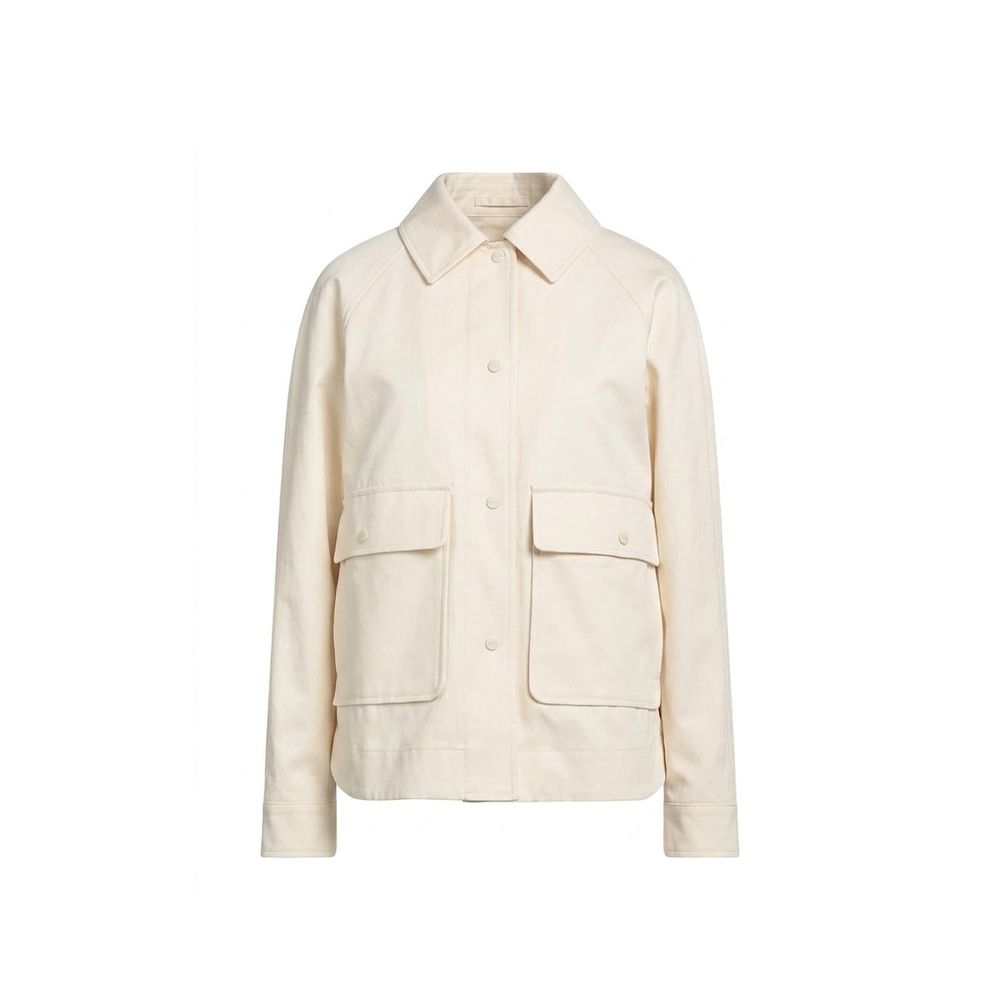 Herno White Cotton Full-Length Jacket
